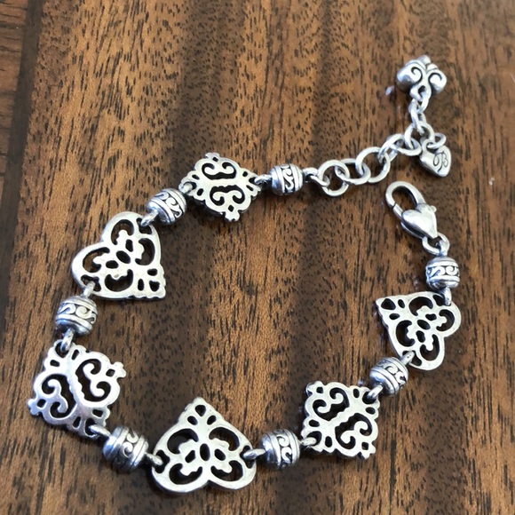 Brighton "GENEVA HEARTS" Filigree Open Scrollwork bracelet! Silver Plated & Rare - Picture 10 of 12